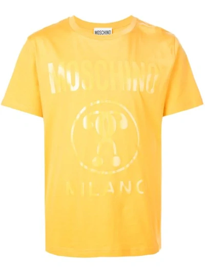 Moschino 同色logo印花t恤 In Yellow