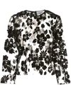 ASHLEY WILLIAMS SHEER FLORAL EMBROIDERED BLOUSE