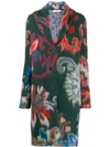 TORY BURCH FLORAL PRINT SINGLE-BREASTED COAT