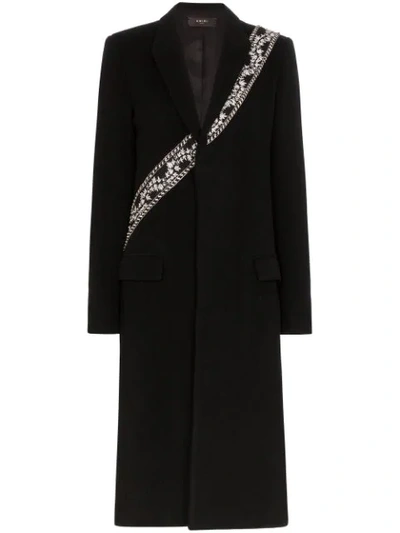 Amiri Embellished Single-breasted Coat In Black