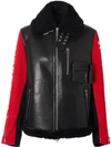 BURBERRY CONTRAST-SLEEVE AVIATOR JACKET