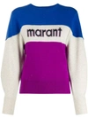 Isabel Marant Étoile Kedy Colour-block Logo Jumper In Blue