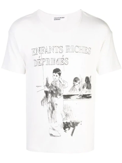 Enfants Riches Deprimes Painting Print T-shirt In White