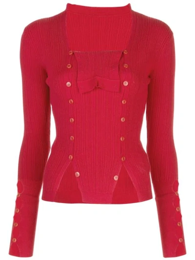 Jacquemus Azur Mesh Pullover In Red