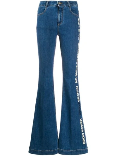 Stella Mccartney Stellabration Print Flared Jeans In Blue