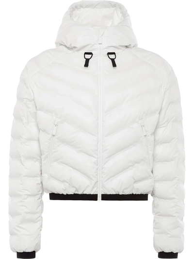 Prada Linea Rossa Cropped Puffer Jacket In White