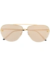 Cartier Panthère De  Pilot-frame Sunglasses In Gold
