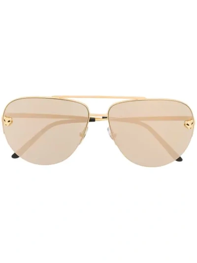 Cartier Panthère De  Pilot-frame Sunglasses In Gold