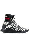 JUST CAVALLI HIGH TOP ZEBRA PATTERN SNEAKERS