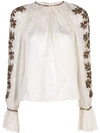 ULLA JOHNSON FLORAL EMBROIDERED BLOUSE