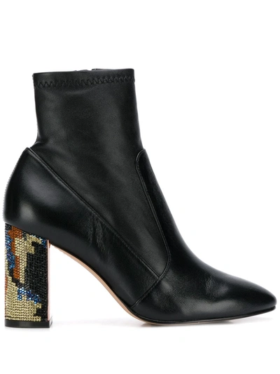 Sophia Webster Embellished-heel Ankle Boots In Black