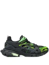 Balenciaga Track.2 Open Sneakers In Black Green