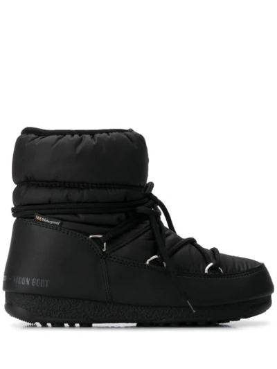 Moon Boot Shell And Faux Leather Snow Boots In Black