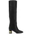 MOSCHINO LOGO PLAQUE OVER-THE-KNEE BOOTS