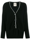 SEMICOUTURE CONTRAST-TRIM CARDIGAN