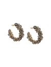 Simone Rocha Medium Wiggle Crystal Hoop Earrings In Black