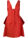 Jacquemus La Robe Lecci Draped Cotton-blend Dress In Tomato Red