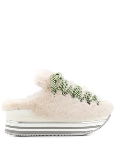 Hogan Maxi H222 Leather Sneaker In Neutral