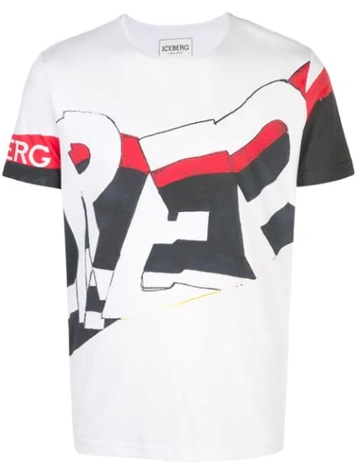 Iceberg Graffiti Print T-shirt In White