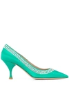 MIU MIU RHINESTONE EMBELLISHED PUMPS