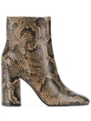 ASH SNAKE PRINT ANKLE BOOTS