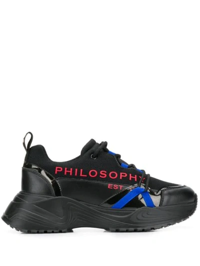 Philosophy Di Lorenzo Serafini Sneakers In Black Mesh With Logo Print