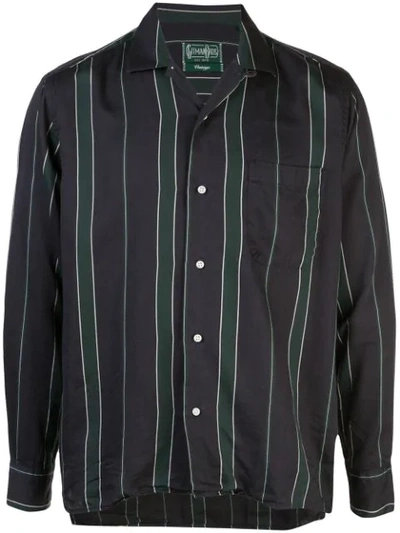 Gitman Vintage Bowling Stripes Print Shirt In Green