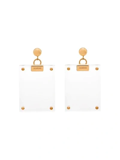 Jacquemus Photo Frame Earrings In Gold