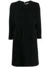 Courrèges Shift Mini Dress In Black