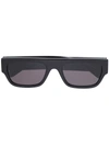 Stella Mccartney Rhinestone Logo Rectangular-frame Sunglasses In Black