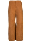 KHAITE SUEDE EFFECT PALAZZO PANTS