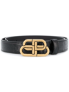 Balenciaga Women's Bb Croco Belt 25cm In Black