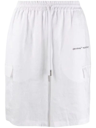 Off-white 箭头logo轻薄短裤 In White Multicolor