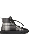 GIUSEPPE ZANOTTI BLABBER TARTAN HIGH-TOP SNEAKERS