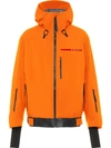 PRADA LOGO PATCH HOODED JACKET