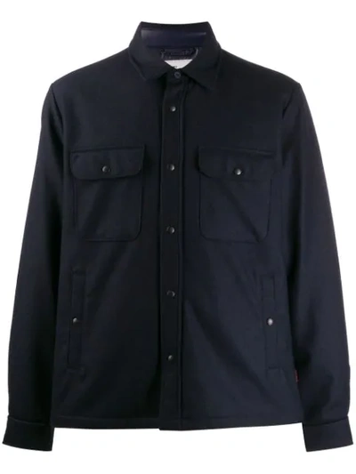 Woolrich Buttoned Pockets Shirt Jacket In Blue