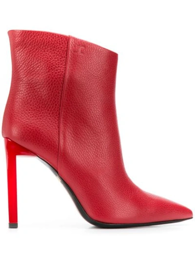 Just Cavalli Pointed Ankle Boots In Red