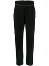 Msgm Rhinestone Embellished Tapered Trousers In Black
