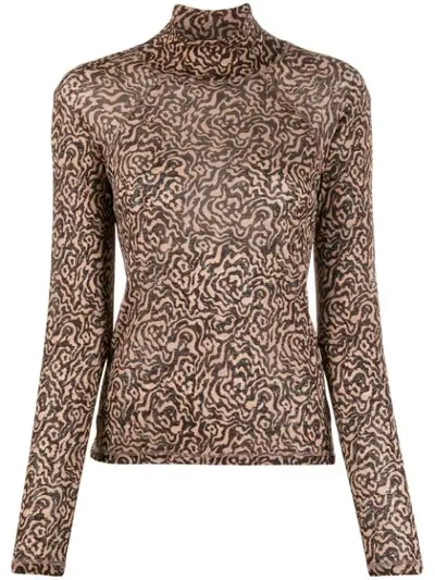 Nanushka Madi Jersey Top In Graphic Animal Latte In Neutrals