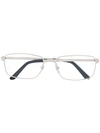 Cartier Logo Square Glasses In Silver