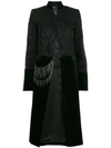 Isabel Benenato Chain-detail Long Coat In Black