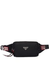 PRADA NYLON STUD DETAILED BELT BAG