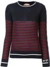 N°21 STRIPED BUTTONED SLEEVE SWEATER
