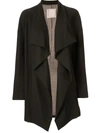 Antonio Marras Side Ruffle Striped Blazer In Black