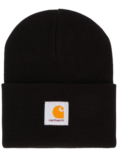 Carhartt Logo Patch Beanie In Black