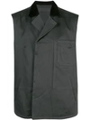 HAIDER ACKERMANN QUILTED CONTRASTING COLLAR VEST