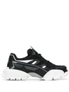 Valentino Vu V Face Chunky Leather Sneakers In Jq8 Black