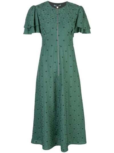 Alexa Chung Floral-print Zip Detail Dress In Green