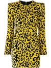 ALEX PERRY VELVET LEOPARD PRINT DRESS