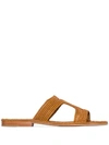 CARRIE FORBES MOHA RAFFIA FLAT SANDALS